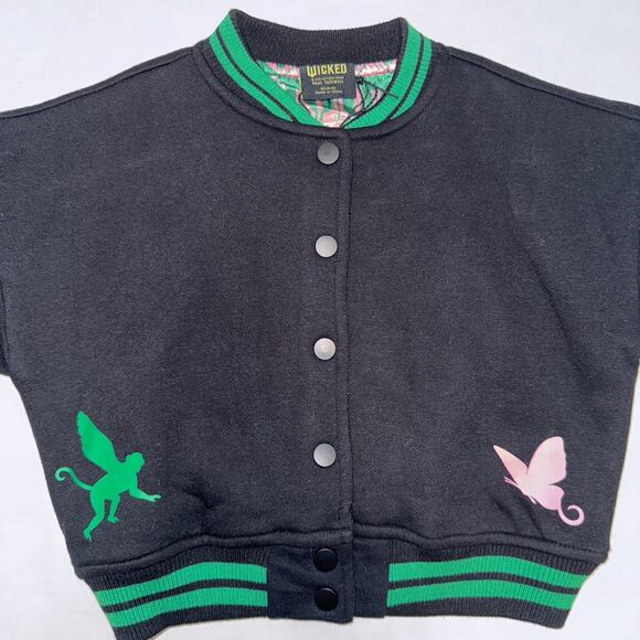 Wicked Themed Girls XS Bomber Jacket School Fall Movie Lightweight Cozy Soft - Picture 3 of 9